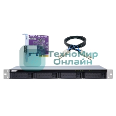 Полка расширения сетевого хранилища без дисков SMB QNAP TL-R400S SATA 6Gb/s JBOD storage enclosure, 4-tray 3,5
