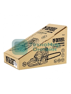 Пила цепная бензиновая Denzel DGS-5218, шина 45 см, 52см3, 3,5 л.с., шаг 0,325, паз 1,5 мм,