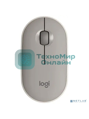 Мышь беспроводная Logitech Pebble M350 серый, 1000 dpi, радиоканал, Bluetooth, USB, кнопки - 3