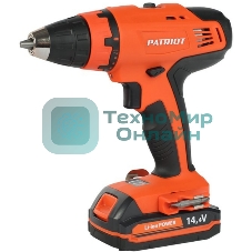Дрель-шуруповерт аккумуляторная Patriot BR 140Li, Аккумуляторная, 14,4В, 2 АКБ, Кейс