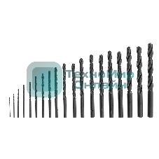 Набор сверл по металлу Sparta 1-10 мм (через 0,5 мм), HSS, 19 шт, пласт. бокс, цилин. хвостовик
