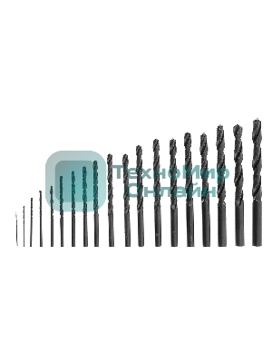 Набор сверл по металлу Sparta 1-10 мм (через 0,5 мм), HSS, 19 шт, пласт. бокс, цилин. хвостовик