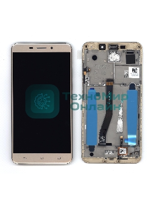Дисплей для Asus ZenFone 3 Laser ZC551KL золотистый с рамкой