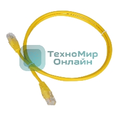 Патч-корд TWT UTP cat.5e, с заливными колпачками, 1.5 м, желтый