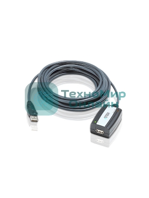 Кабель удлинитель активный(с усилителем) USB 2.0 AM/AF 5m, ATEN UE250-AT, 4 pin, опрессованный, серый