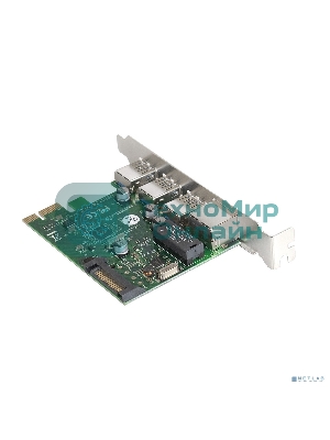 Контроллер сетевой ExeGate EXE-361 PCI-E 2.0, 3*USB 3.0 ext + LAN UTP 1000Mbps, раз.доп.пит.OEM)