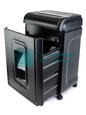 Шредер Heleos УМ32-4 черный/серебристый (секр.P-4) фрагменты 28лист. 32лтр. скрепки скобы пл.карты CD