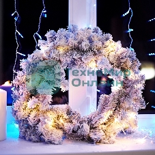 Заснеженный еловый венок Neon-night Ø 45 см, ПВХ