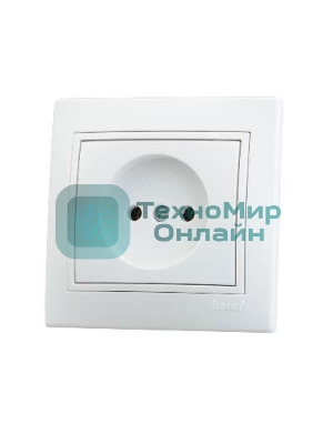 Розетка 1-м СП Мира 16А IP20 без заземл. керам. белый/белый LEZARD 701-0202-121