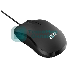 Мышь проводная Acer OMW140 черный, 1200 dpi, USB, кнопки - 3