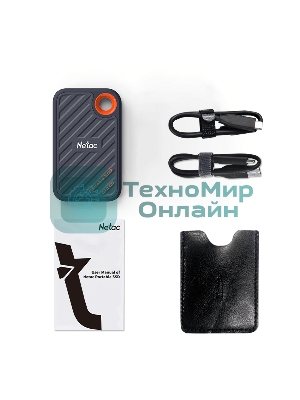 Внешний SSD Netac ZX20, 1TB, USB 3.2 Gen 2x2 Type-C, R/W 2000/1800, черный