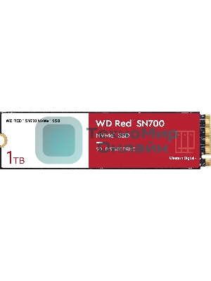 Накопитель SSD WD Red SN700, 1Tb, PCIe 3.0 x4, M.2 2280, NVMe, R/W 3430/3000