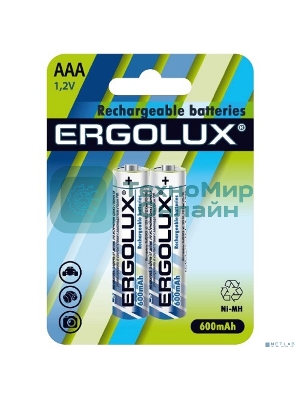 Аккумулятор Ergolux AAA-600 мАч Ni-Mh BL-2 1.2В (блист.2шт)