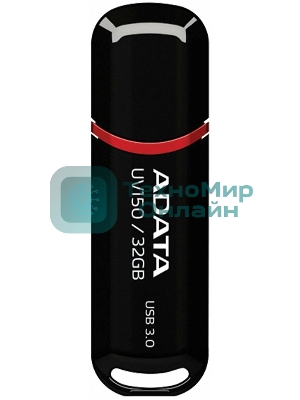 Флешка USB ADATA UV150 (AUV150-32G-RBK), 32Gb, USB 3.0, R/W 100/30, черный