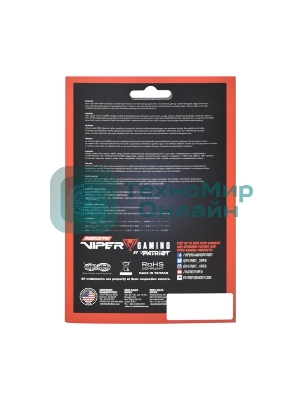 Оперативная память Patriot Viper Elite II, DDR4, 32GB (2x16 GB), 3200 MHz, CL18, DIMM, радиатор, красный, черный