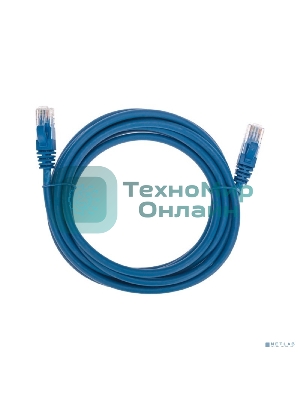 Патч-корд U/UTP Rexant cat.6, RJ45-RJ45, неэкранированный, 26AWG, LSZH, синий, 3 м