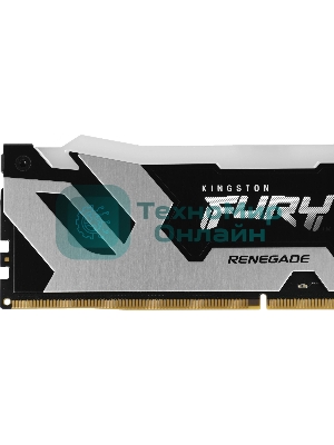 Оперативная память Kingston Fury Renegade, DDR5, 32Gb (2x16GB), 7200MHz, CL38, DIMM, с радиатором, RGB, серебристый/черный
