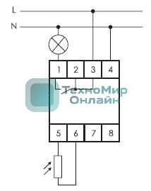 Фотореле AZ-B (выносной герметичный фотодатчик IP65 монтаж на DIN-рейке 2 модуля 230В 16А 1НО IP20)(аналог ФР-7Е) F&F EA01.001.009