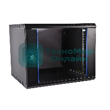 Шкаф телеком. настенный разборный 6U (600х650) дверь стекло, цвет черный (ШРН-Э-6.650-9005) (1 коробка)