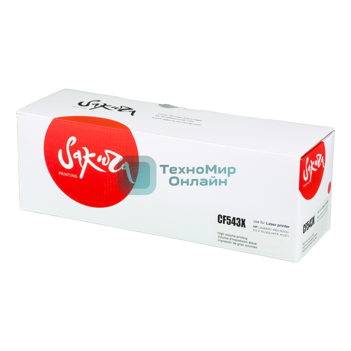 Картридж Sakura CF543X (203X) для HP M254, MFP M280/281, пурпурный, 2 500 к.