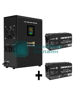 Комплект источника бесперебойного питания Exegate EX296001RUS + батарея 150Aч EX282990RUS 2шт (инвертор, синус, для котла, настенный) ExeGate FineSine SX-2000.LCD.AVR.2SH <2000VA/1400W, чистая синусоида, цветной LCD-дисплей, AVR, 2*Schuko, линейно-интерактивный, крепление настенное/универсальное, Black> + батарея ExeGate DT 12150 (12В, 150Ач) 2шт