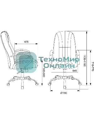 Кресло Бюрократ T-898SL/BLACK черный, экокожа