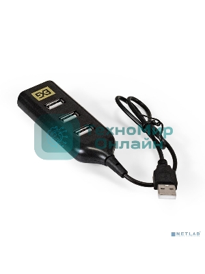 USB-концентратор ExeGate EX293976RUS DUB-42 (кабель-адаптер USB2.0 --> 4xUSB2.0, Plug&Play, черный)