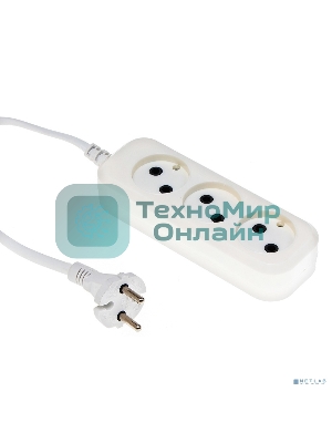 Сетевой удлинитель Buro BU-PSL3.3/W 3 м (3 розетки) белый (пакет ПЭ)