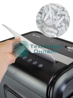 Шредер Heleos УМ32-4 черный/серебристый (секр.P-4) фрагменты 28лист. 32лтр. скрепки скобы пл.карты CD