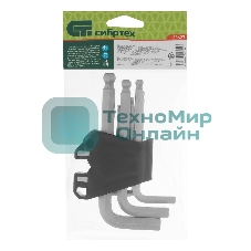 Набор ключей имбусовых Сибртех HEX, 1,5-10 мм, CrV, 9 шт., с шаром