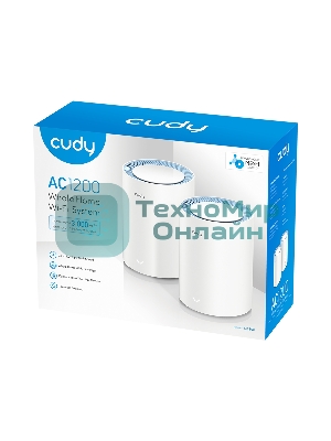 Бесшовный Mesh роутер Cudy M1200 (M1200 2-PACK) AC1200 Wi-Fi белый (упак.:2шт)