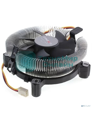 Кулер для процессора Crown CM-80 v2 серебристый/черный, 75 мм, алюминий, 2200 об/мин, 22 дБ, 3 pin, 65 Вт, 42 мм