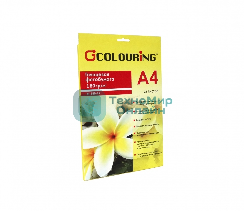 CG-БГ-180-А4-25 Фотобумага глянцевая, 180г/м2, А4, 2880 dpi 25 листов