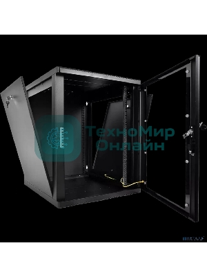 Шкаф телекоммуникационный настенный разборный ЦМО 15U (600 x 650) съемные стенки, дверь стекло, черный (ШРН-М-15.650-9005)