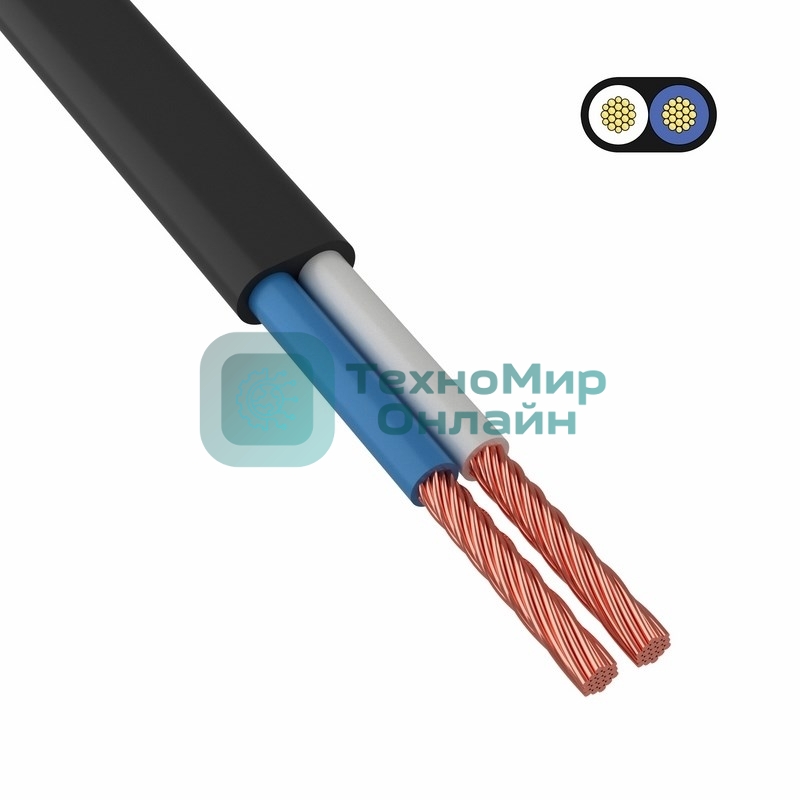 Провод ШВВП 2х0,75 мм² 200 м черный ГОСТ 7399-97