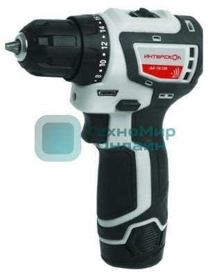 Дрель-шуруповерт аккумуляторная ИНТЕРСКОЛ ДА-10/12В 687.1.2.70, 12 В, 1,5 А·ч, аккумуляторная