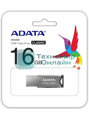 Флешка USB ADATA UV250 (AUV250-16G-RBK), 16Gb, USB 2.0, R/W 25/10, черный