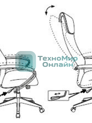 Кресло Бюрократ CH-607 TW-04 Neo Black темно-серый, сетка, подголовник