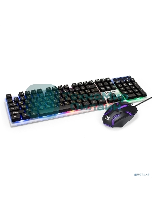 Комплект клавиатура+мышь ExeGate MK140 проводной, USB, 1000 DPI, чёрный/белый