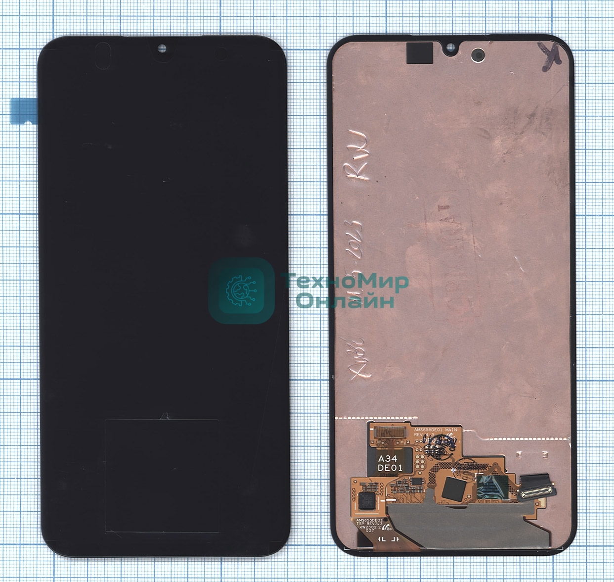 Дисплей для Samsung Galaxy A34 5G SM-A346B в сборе с тачскрином, черный orig lcd