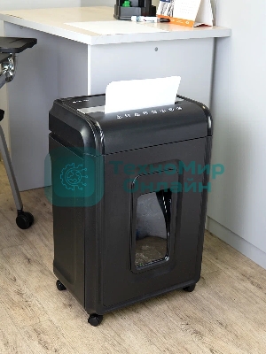 Шредер Heleos УМ32-4 черный/серебристый (секр.P-4) фрагменты 28лист. 32лтр. скрепки скобы пл.карты CD