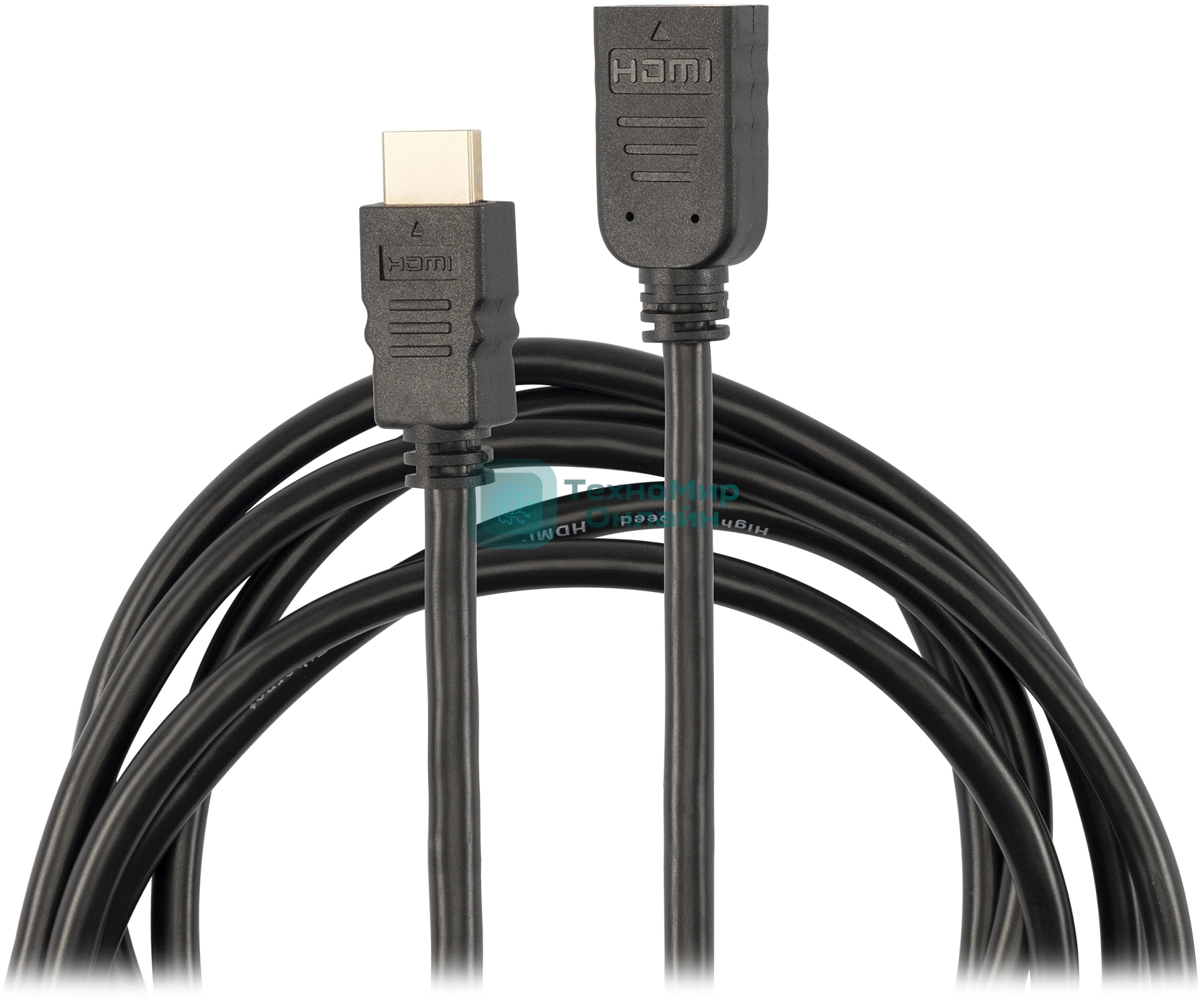 Кабель-удлинитель аудио-видео Buro HDMI (m)/HDMI (f) 1.5м. позолоч.конт. черный