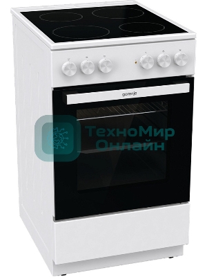 Плита электрическая Gorenje GEC5A12WG-B белый, конфорок 4 электрических, духовка 68 л, 50 см x 85 см x 59.4 см (без крышки)