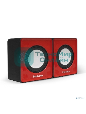 Акустическая система 2.0 ExeGate EX289920RUS Disco 140 Red (питание USB, 2х3Вт (6Вт RMS), 100-20000Гц, красный)