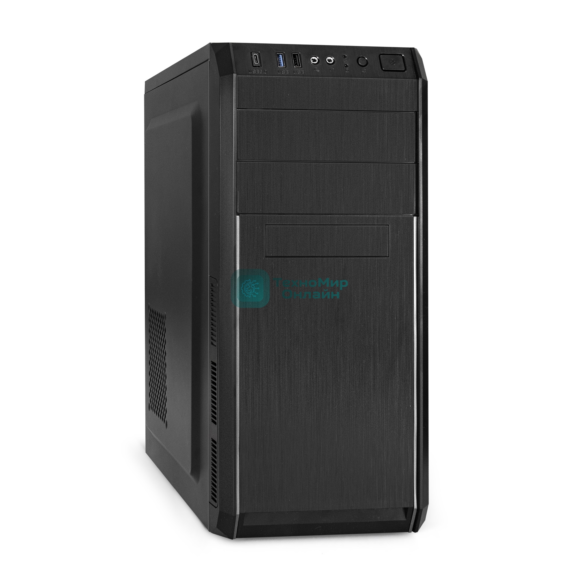 Компьютерный корпус Miditower ExeGate XP-334UC-XP600 (ATX, XP600 с вент. 12см, 1хUSB/1хUSB 3.0/1хTypeC, аудио, черный)