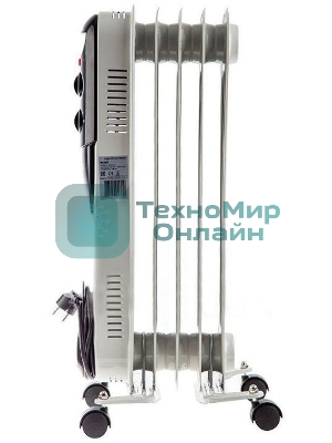 Обогреватель масляный Ресанта ОМПТ- 5Н (5 секций), белый, 1000 Вт, 10 м2, термостат 67/3/2