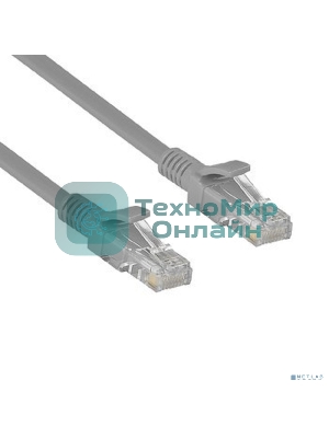 Патч-корд ExeGate UTP-RJ45-RJ45-5e-CU-3M-GY, UTP, cat.5e, 3м, медь, серый