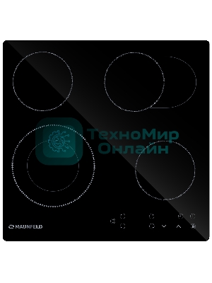 Электрическая варочная панель Maunfeld EVCE594SMDPBK, конфорок: 4 шт., стеклокерамика, независимая, черный