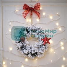 Заснеженный еловый венок Neon-night Ø 30 см, ПВХ