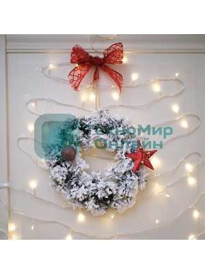 Заснеженный еловый венок Neon-night Ø 30 см, ПВХ